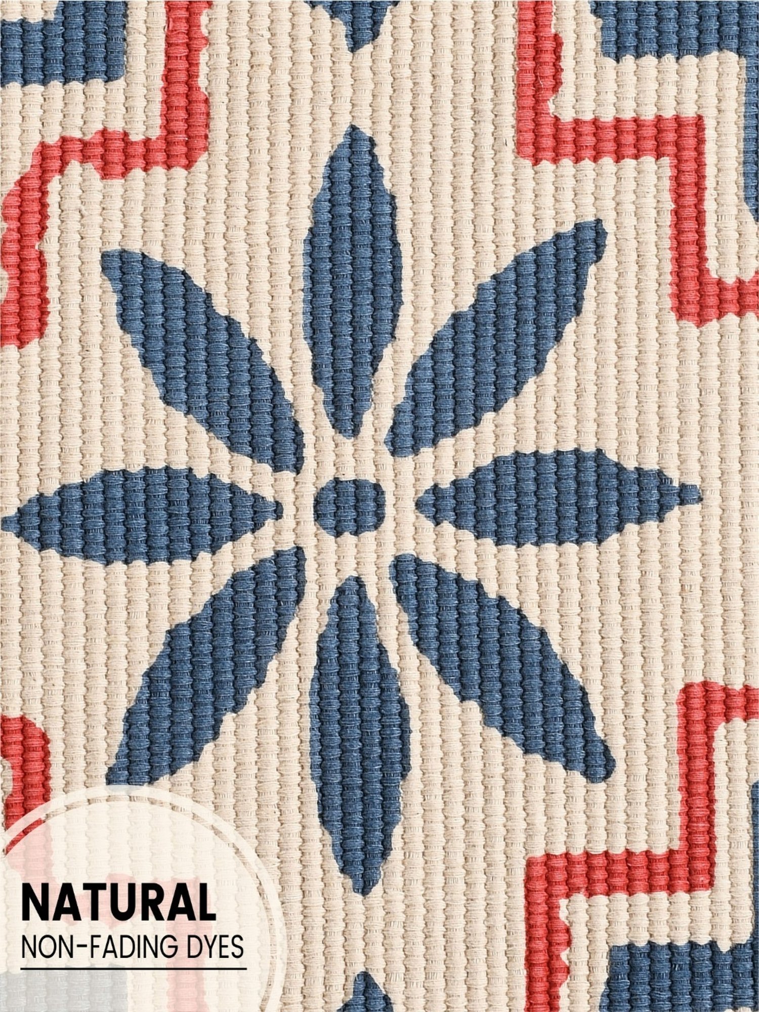 Urban Space Anti Skid Embossed Multicolor Cotton Area Rug