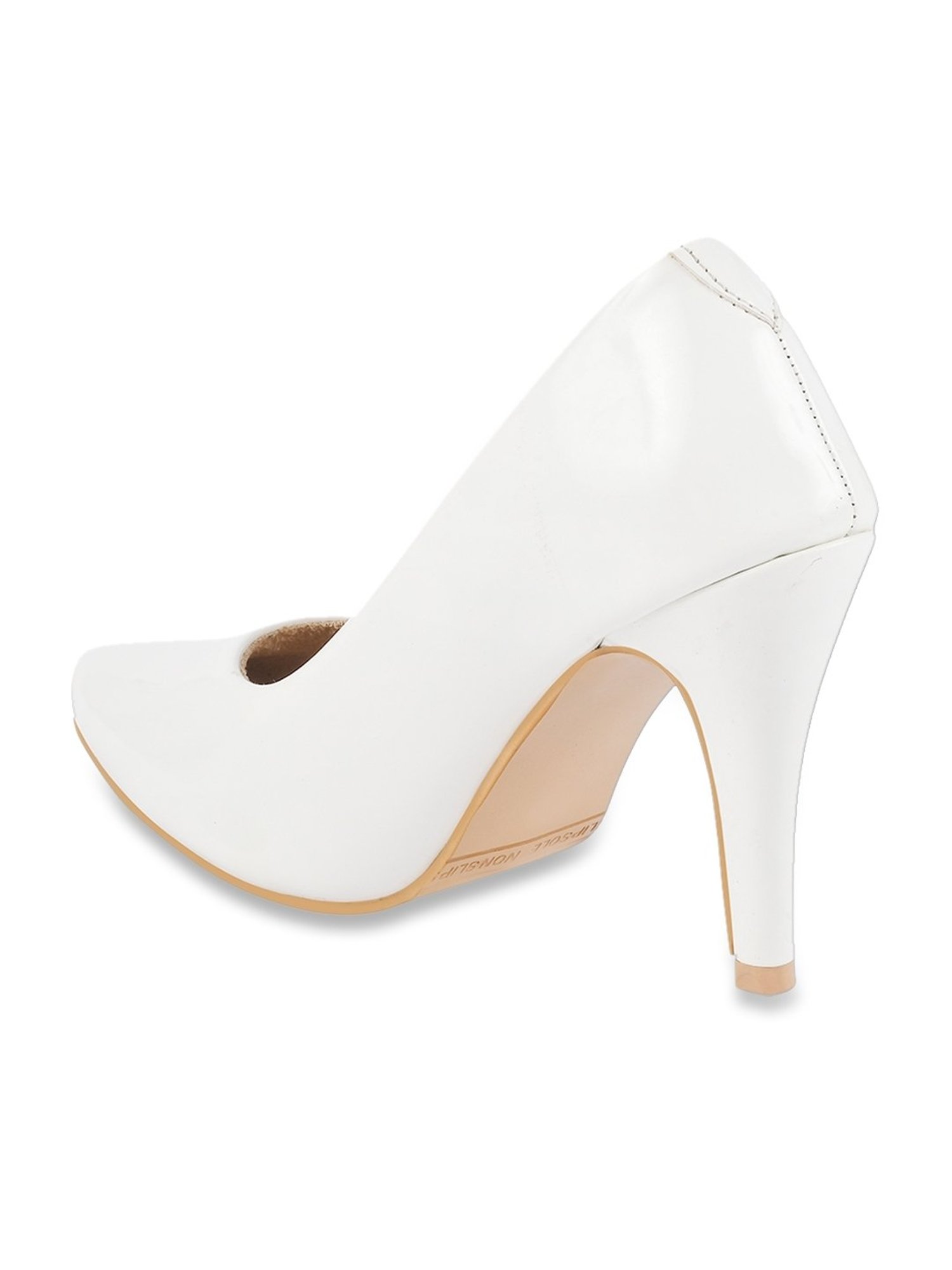 Shoetopia Women's White Stiletto Pumps