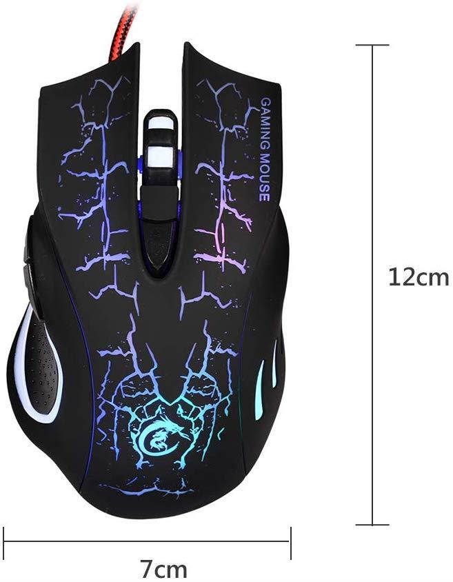Docooler J10 Keyboard Mouse Combo Colorful Adjustable LED Color Backlit Ergonomic Gaming Keyboard with Mouse Set for Gaming Fans