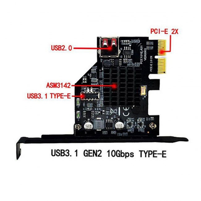FVH USB 3.1 Front Panel Socket & USB 2.0 to PCI-E Express Card Adapter for Motherboard UC-136