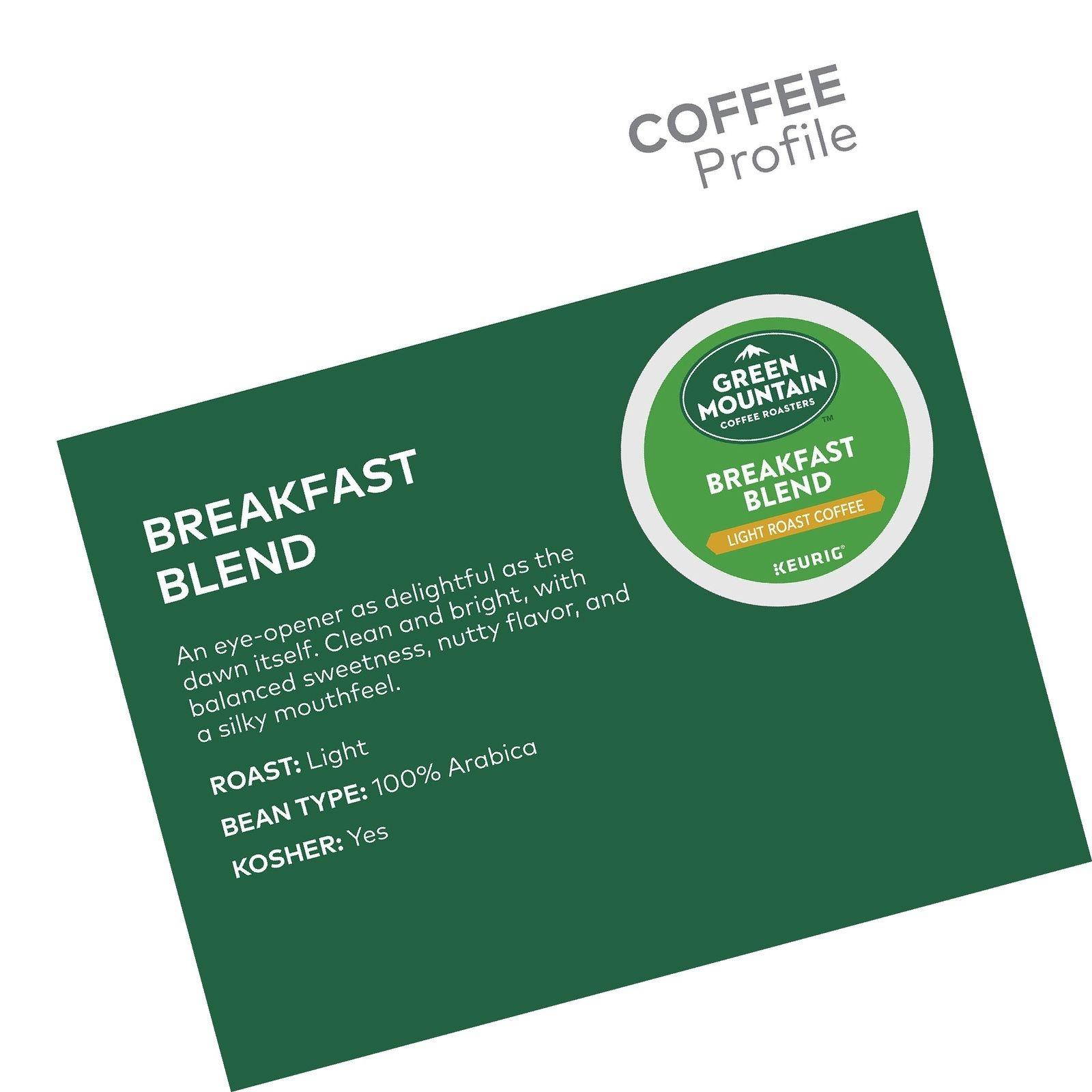 Green Mountain Coffee Breakfast Blend Keurig Single-Serve K-Cup Pods, Light R...