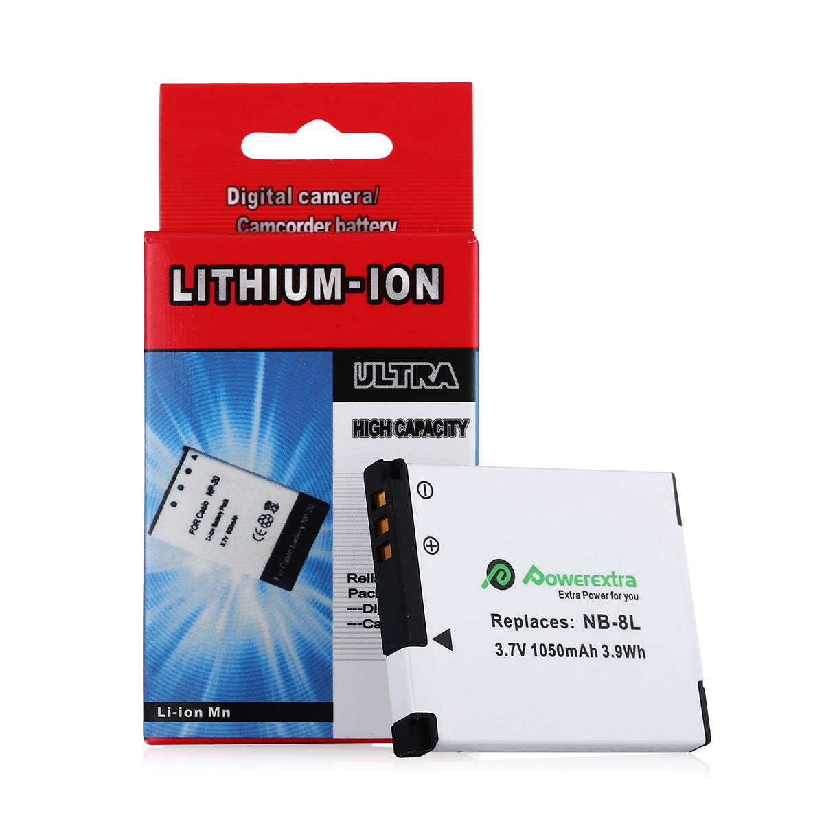 Powerextra 2 Pack Replacement Canon NB-8L Battery and charger for Canon PowerShot A2200 IS, A3000 IS, A3100 IS, A3200 IS, A3300 IS Digital Camera Battery (Free Car Charger Available)