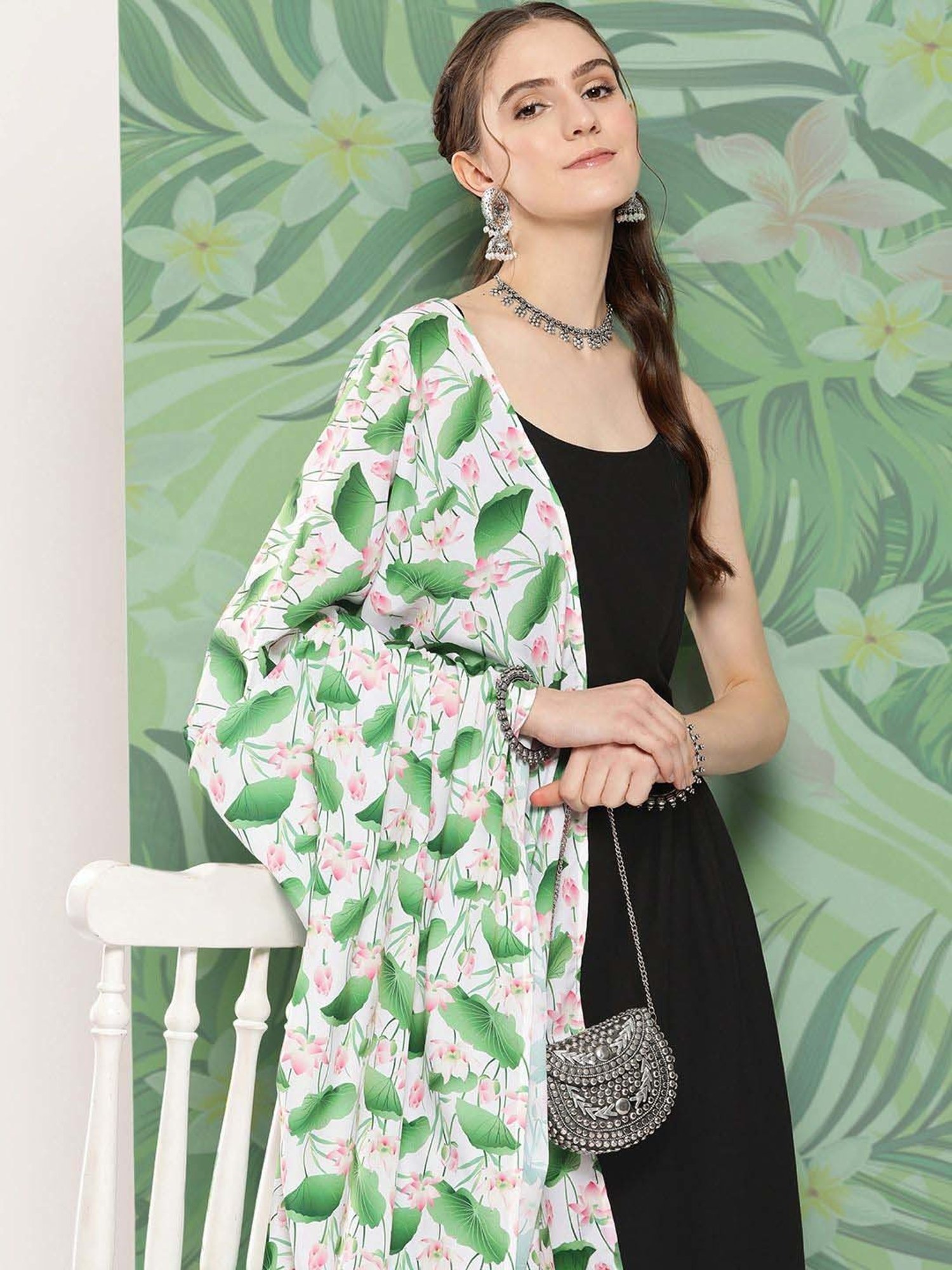 Inweave Black & White Kurta & Palazzo Set with Dupatta