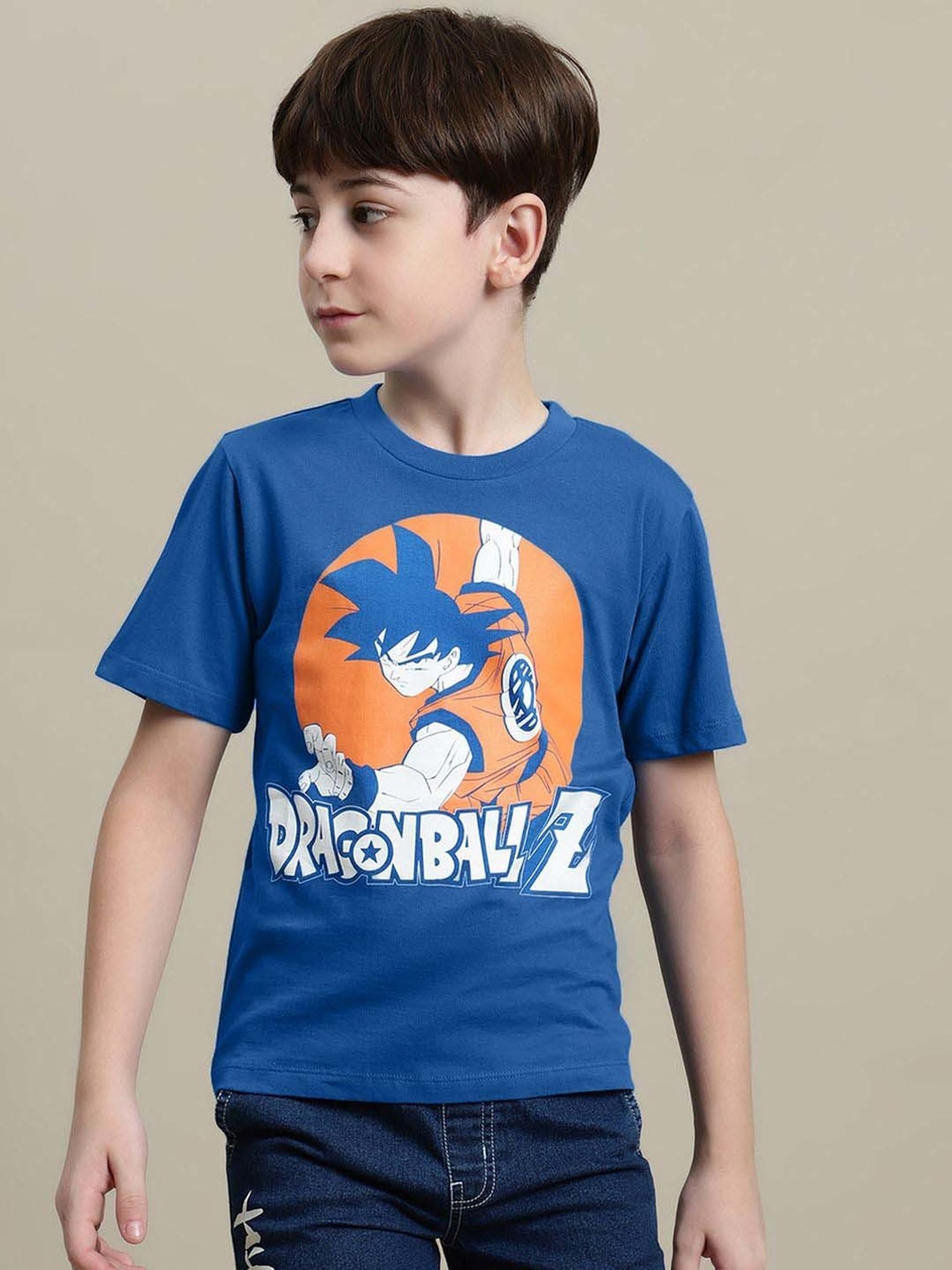 Kidsville Boys Blue Cotton Printed T-Shirt