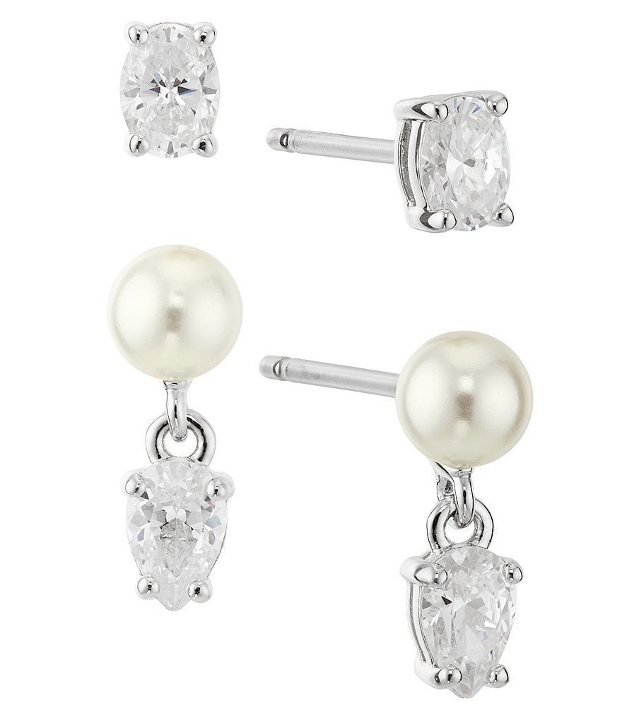 Nadri Boheme Pearl Earrings Set