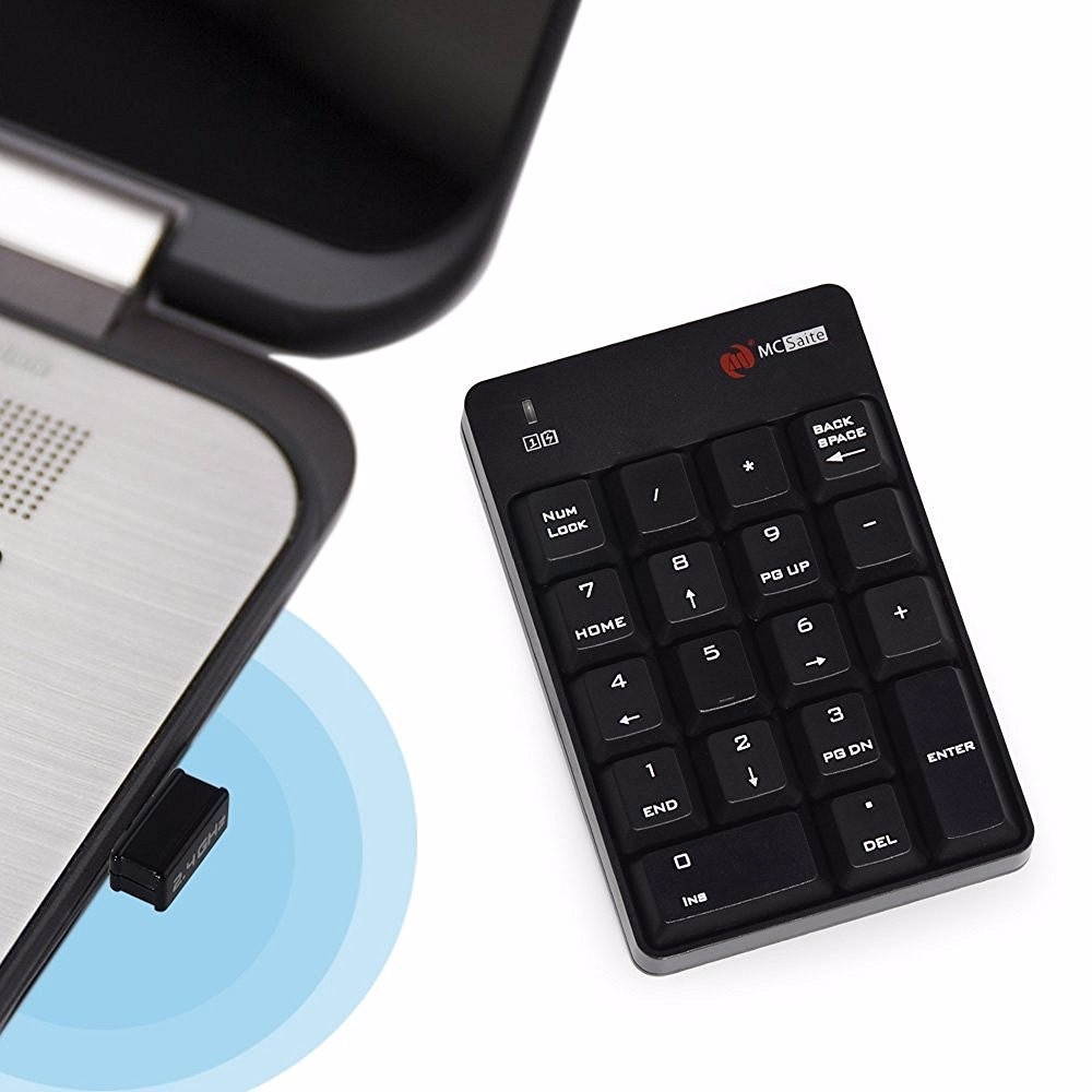 18 Keys Wireless Mini USB Number Pad Keyboard with 2.4G Numeric USB Receiver for Laptop Desktop PC