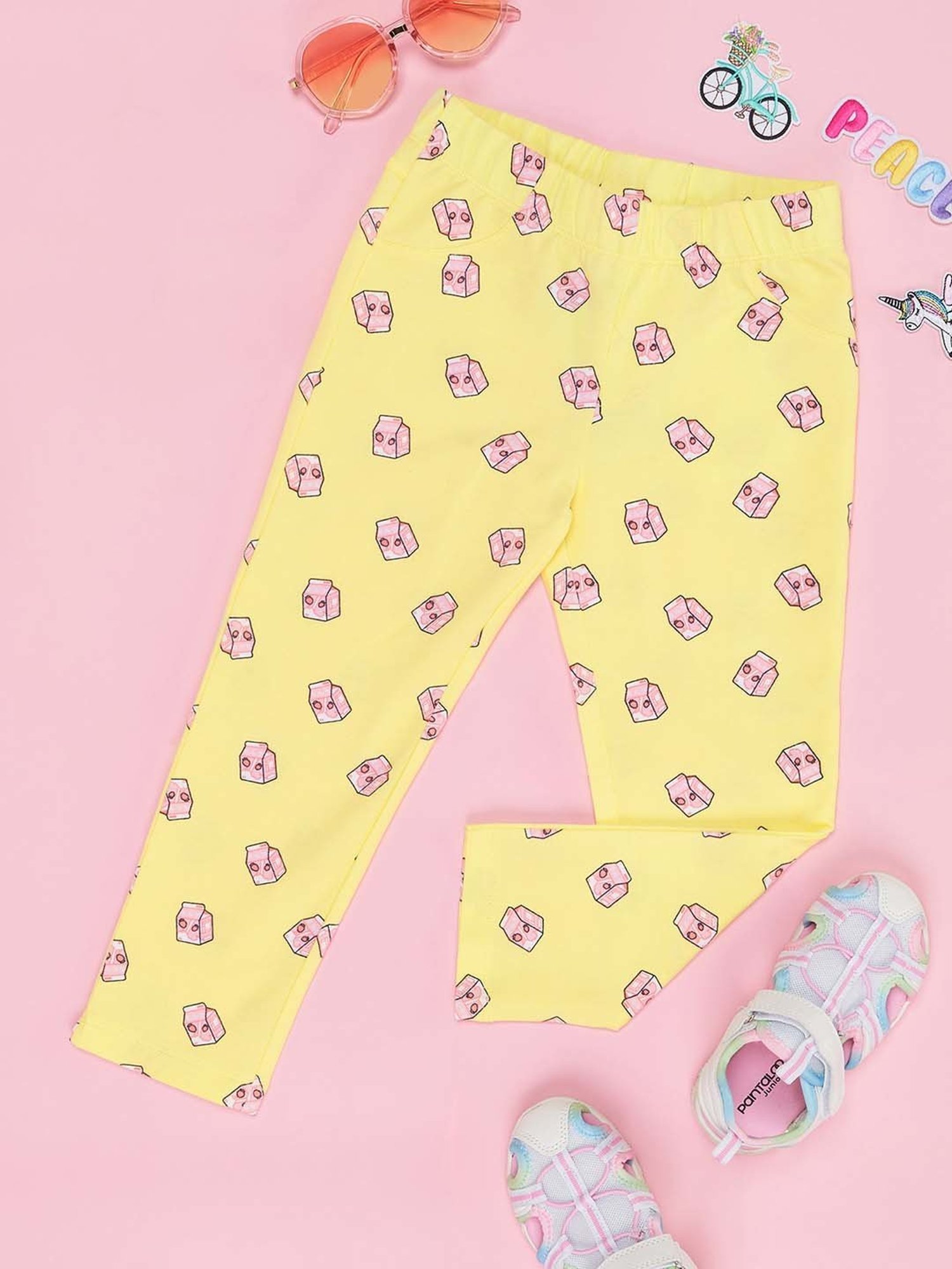 Pantaloons Junior Yellow Printed Jeggings