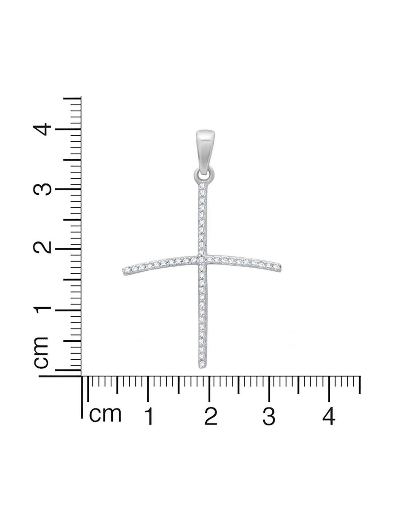 Anayra 92.5 Sterling Silver Cross Pendant with Chain for Women