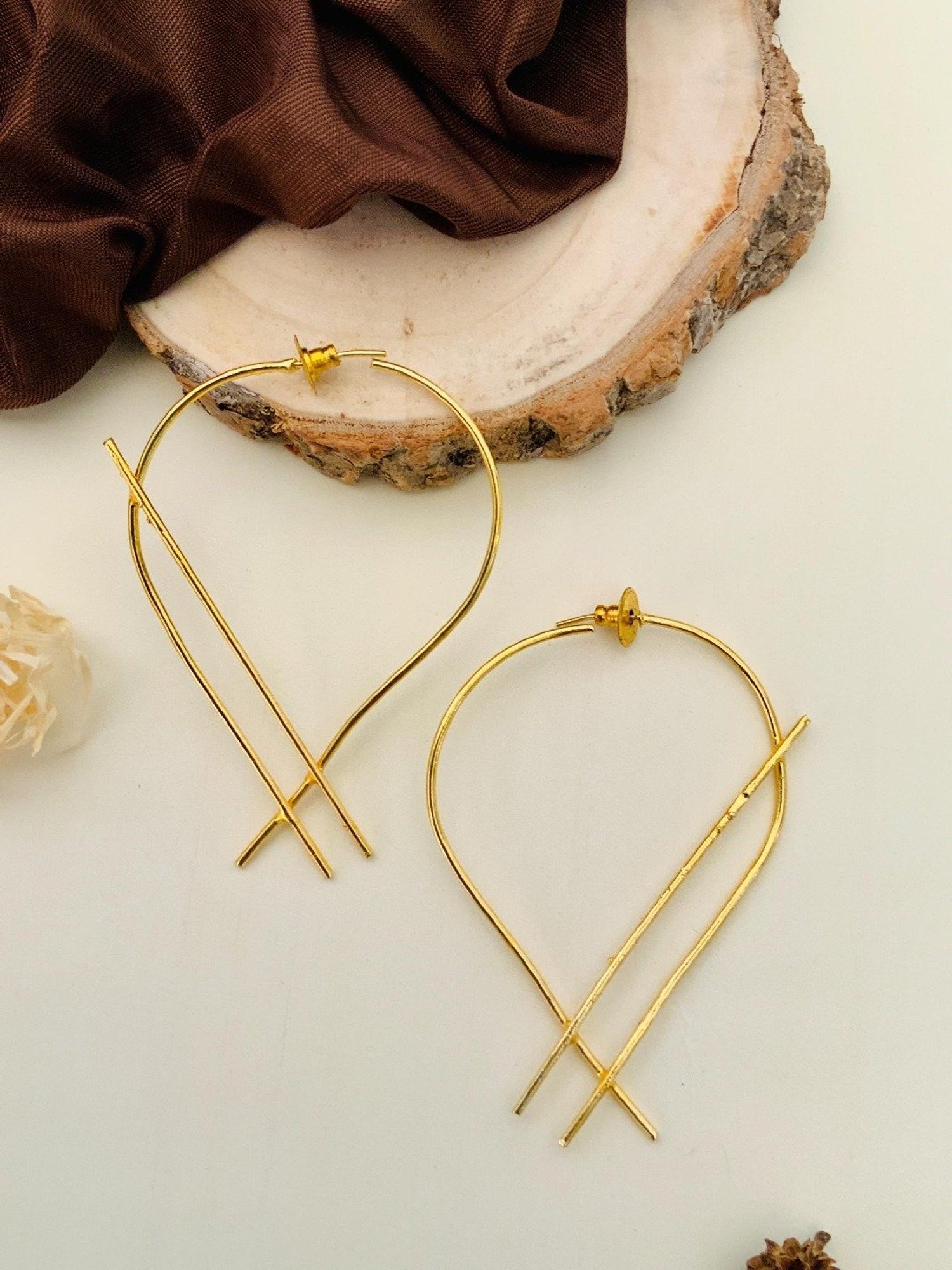 Abdesigns Classic Gold-Plated Stud Earrings