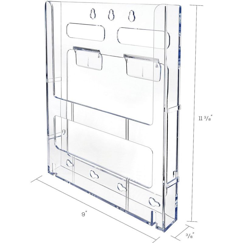 Deflecto Literature Holder Magazine 1-1/4"x9"x11-1/4" Clear 772001