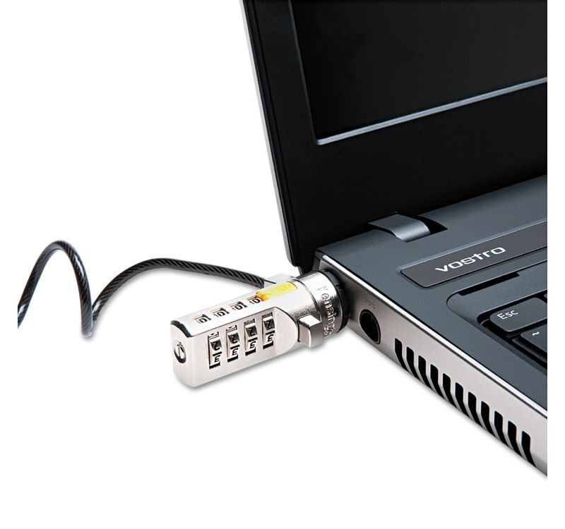 Kensington Portable Combination Laptop Lock 6ft Carbon Strengthened Steel Cable Black 64670