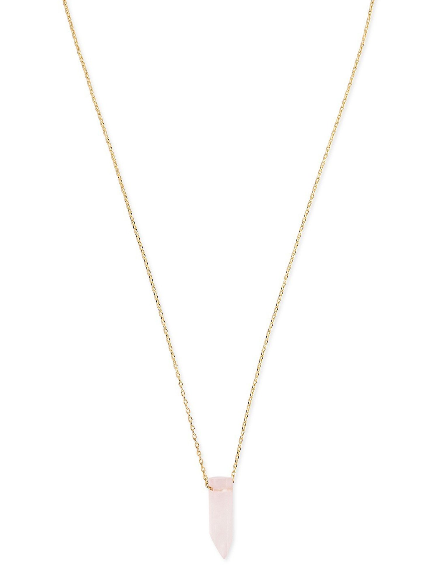 Accessorize London Real Gold-Plated Pink Z Rough Cut Shard Hs Nk Rose Quartz Necklace