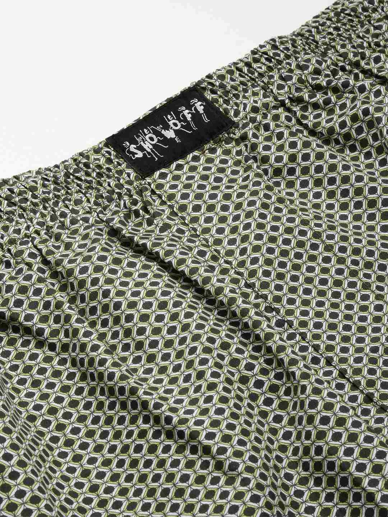 Showoff Olive Cotton Slim Fit Printed Boxers