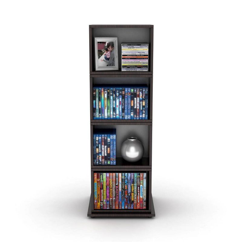 Multimedia Storage 4 Tier Rotating Cube Rack Espresso - Atlantic
