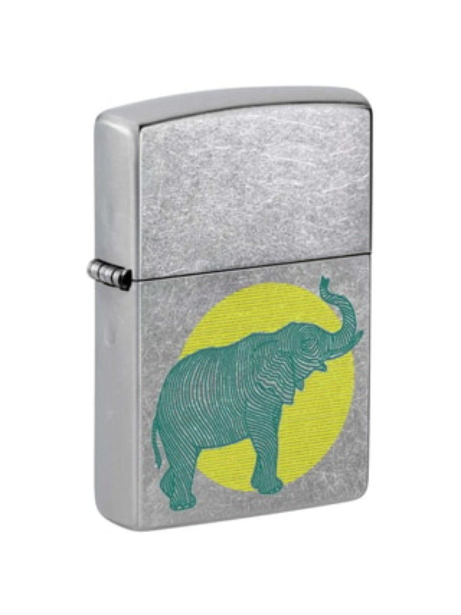 Zippo Elephant Graphic Silver Brass Windproof Pocket Lighter