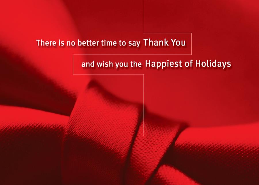 Holiday Greeting Cards - H7042. Greeting Cards with an Image of a Red Bow and Red Background. Box Set Has 25 Greeting Cards and 26 White with Red Foil Lined Envelopes.