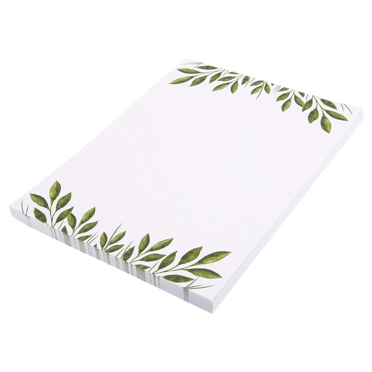 Stationery Paper - 96 Pack Leaf Themed Printer Friendly Letter Size Sheets - 8.5 x 11 Inches