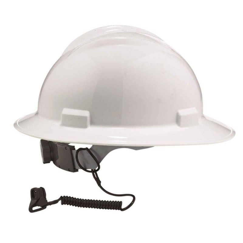 ERGODYNE 3158 Coil Hard Hat Lanyard,Clamp,13in.L,Black