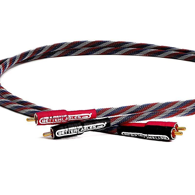 8 Inches  Silver Serpent Snake Edition Brown/White RCA Audio Interconnect Cables - Stereo Pair (2 Cables) High-End, High-Performance, Premium Hi-Fi Audio -