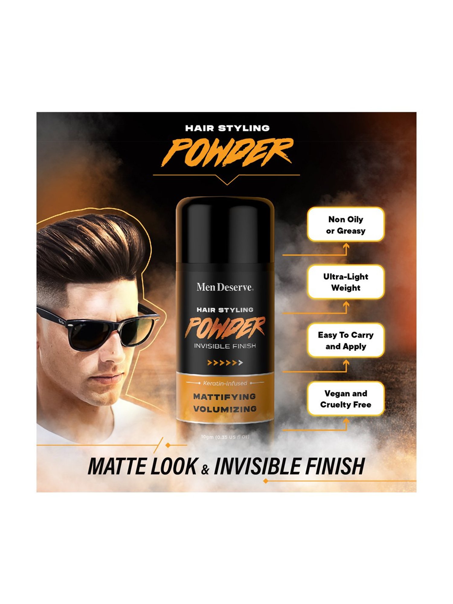 Men Deserve Matte Finish Hair Styling Powder - 10 gm