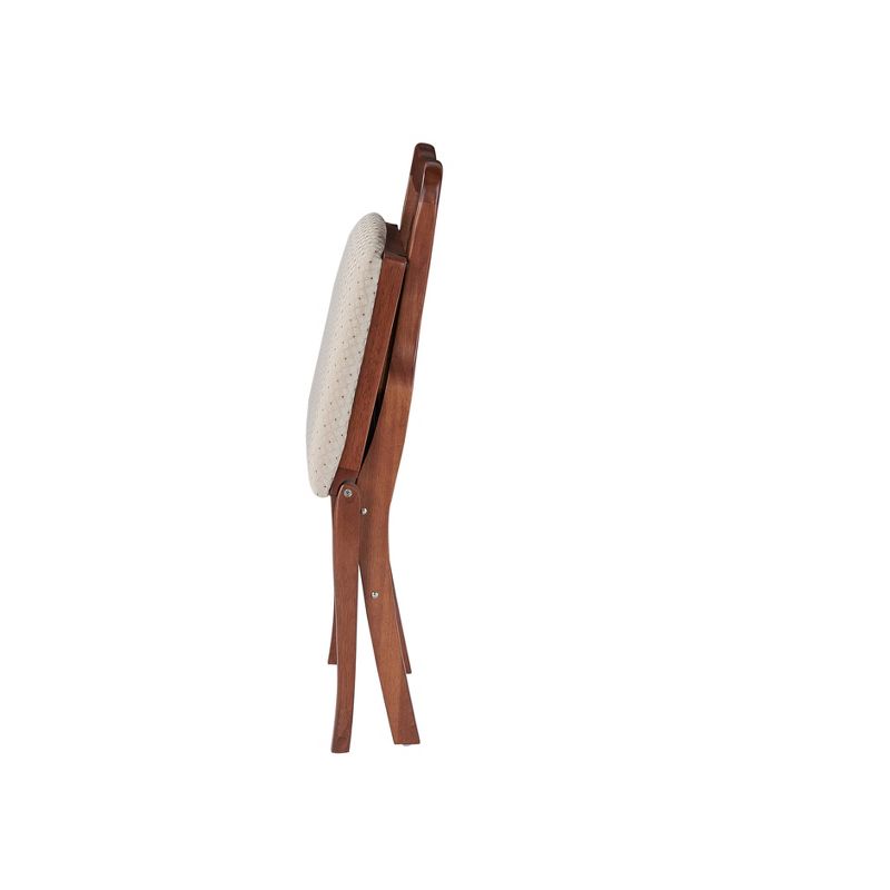 2pc Queen Anne Folding Chairs Cherry - Stakmore