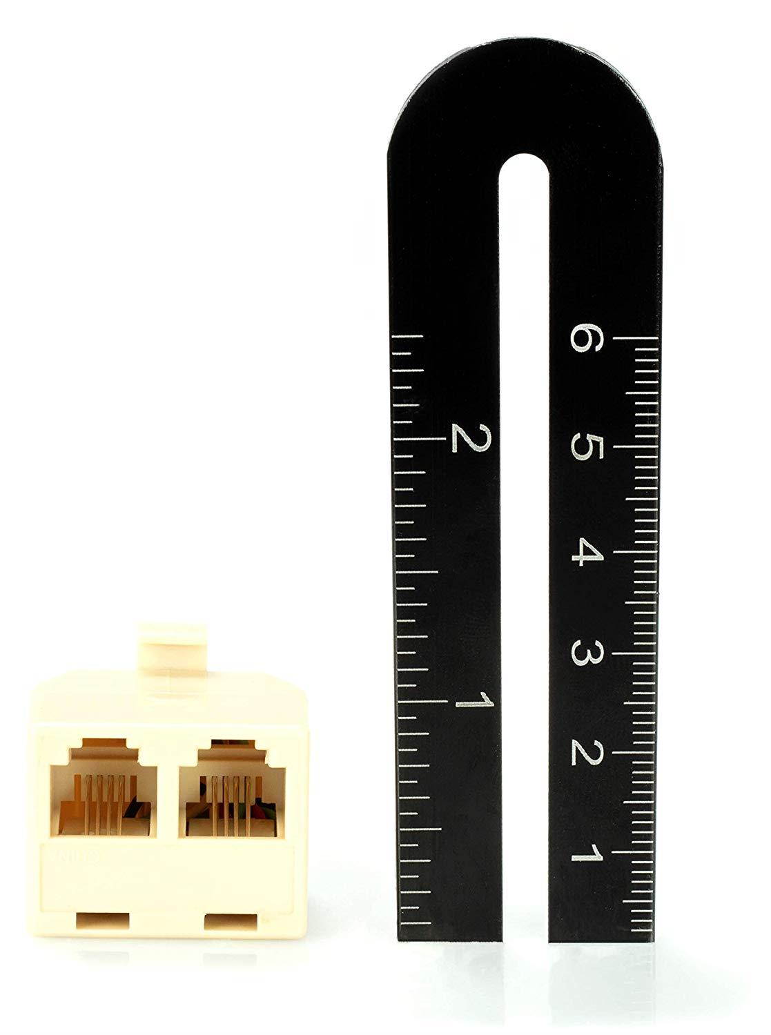 Duplex Modular Phone Wall Jack Adapter (IVORY) RJ11 - Splitter | One Pack