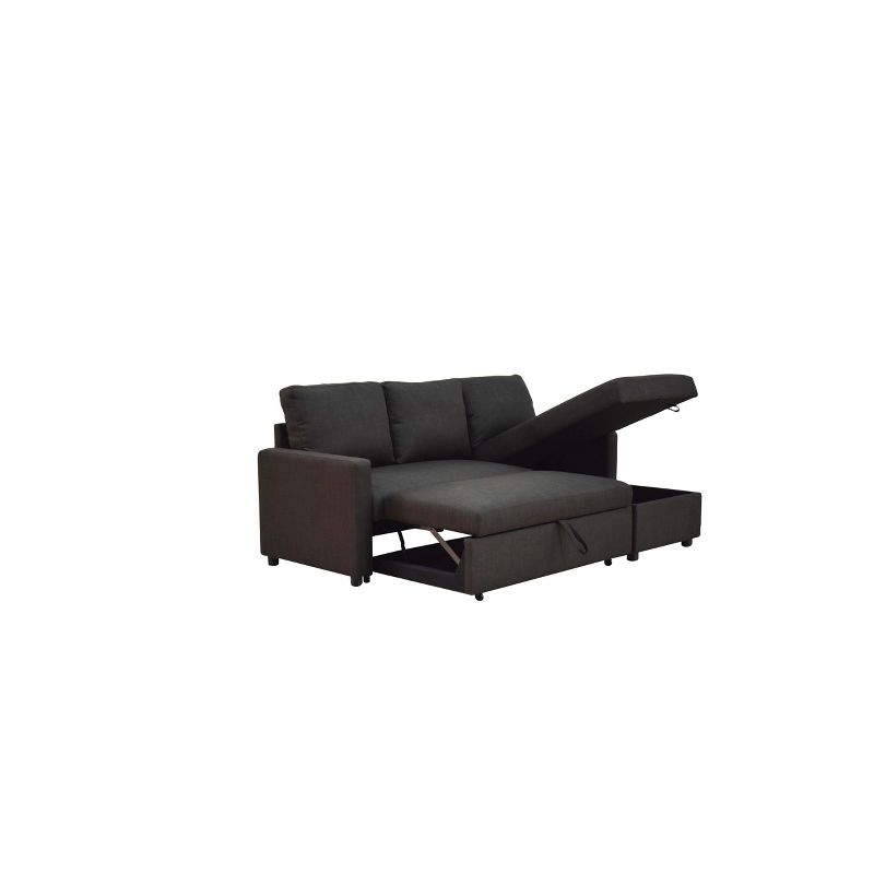 Hiltons Sectional Sofa with Sleeper Charcoal - Acme Furniture