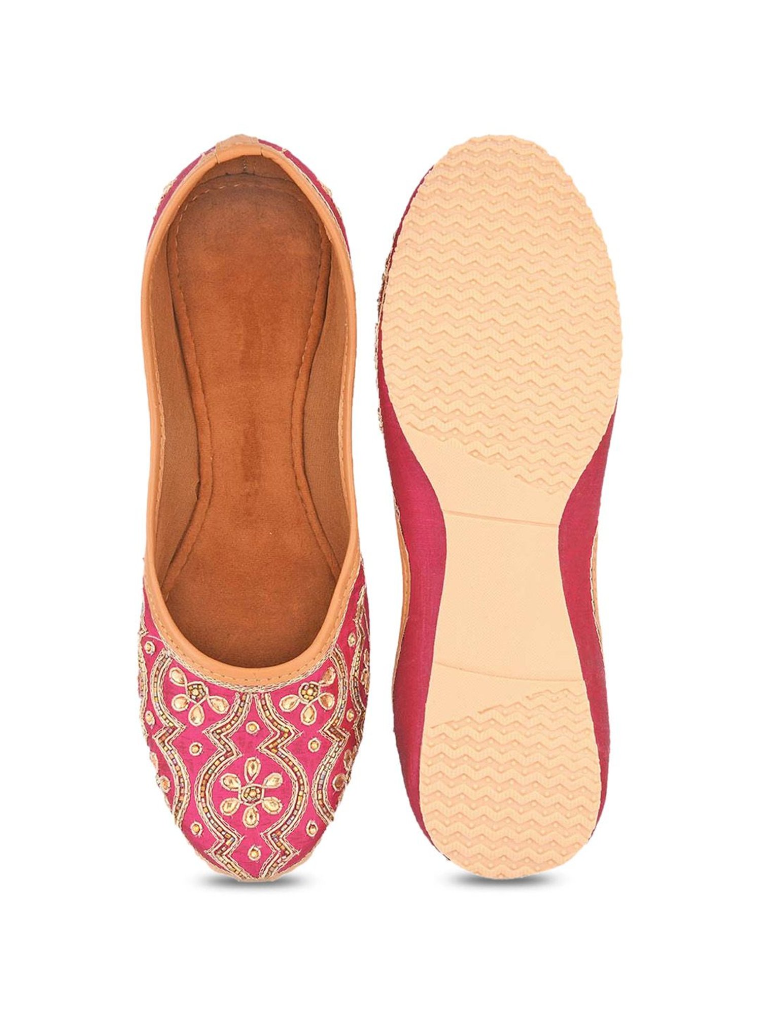 Desi Colour Women's Pink Ethnic Juttis