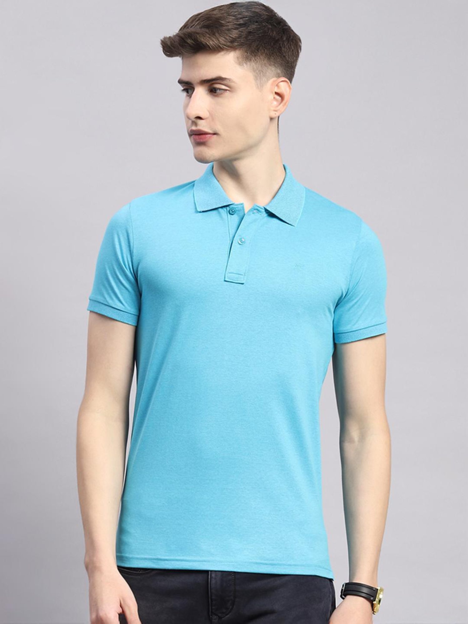Monte Carlo Firozi Cotton Regular Fit Polo T-Shirt
