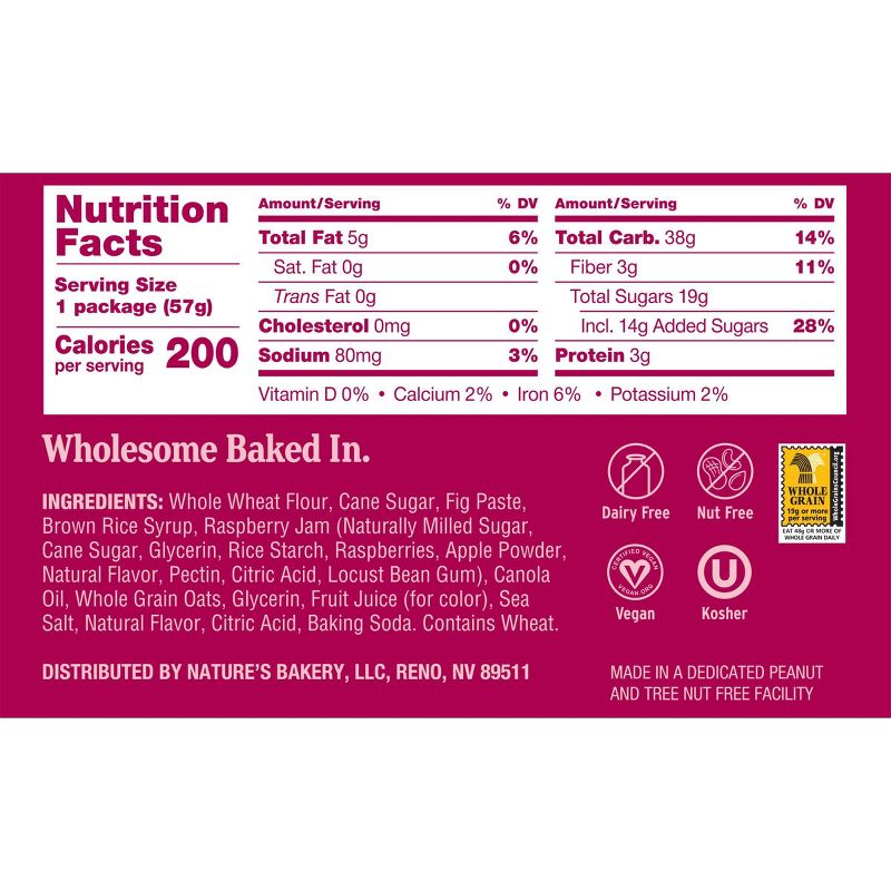 Nature's Bakery Raspberry Fig Bar - 6ct