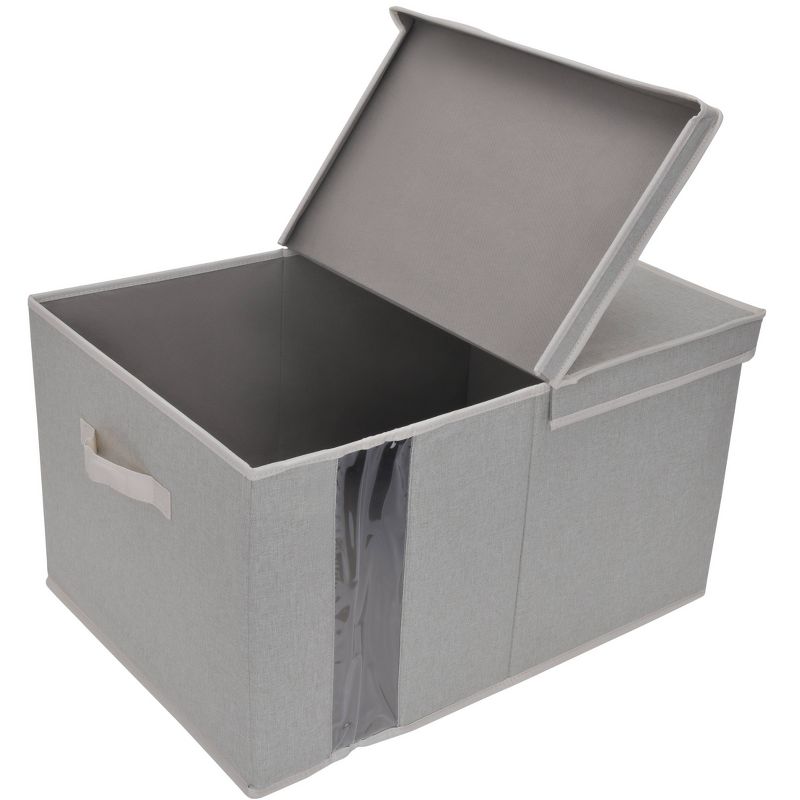 StorageWorks 65L Fabric Storage Bin Lid and Window Comfort Gray