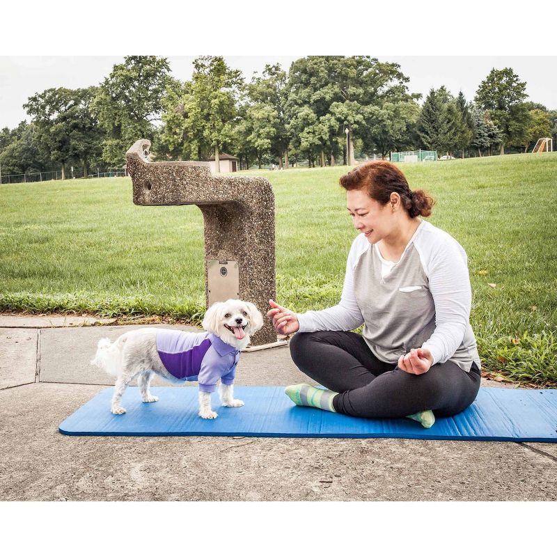 Pet Life Active Barko Pawlo Relax-Stretch Wick-Proof Dog and Cat Polo T-Shirt - Purple - XS