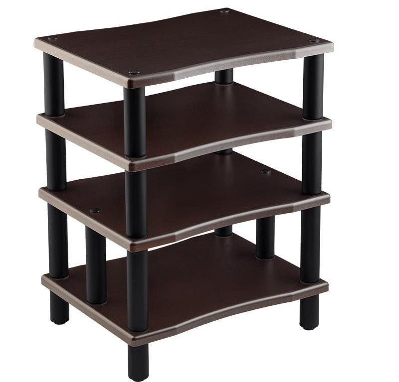 Monolith 4 Tier Audio Stand XL - Espresso, Open Air Design, Each Shelf Supports Up to 75 lbs., Perfect Way to Organize AV Components