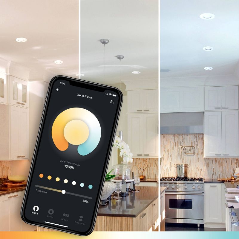 Smart 65W Equivalent White LED Wi-Fi Enabled Voice Activated BR30 E26 Frosted LED Light Bulb