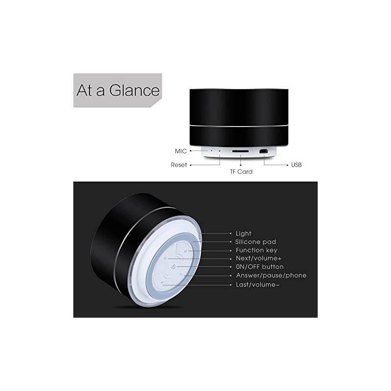 Portable Wireless Bluetooth Speaker with BuiltinMicHandsfree CallAUX LineTF CardHD Sound and Bass for iPhone Ipad Android Smartphone and More