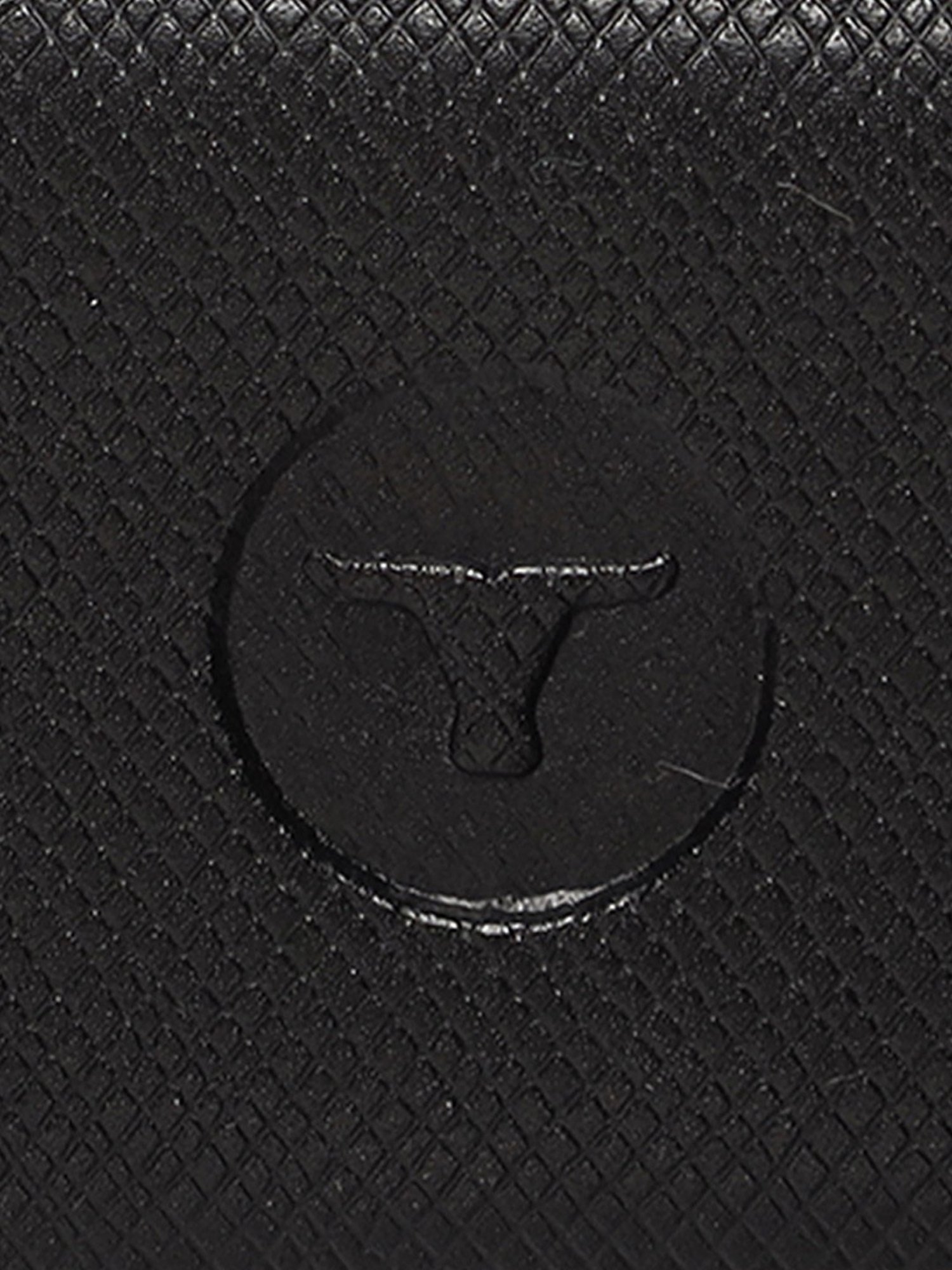 BELWABA Black Textured Formal Leather Belt for Men