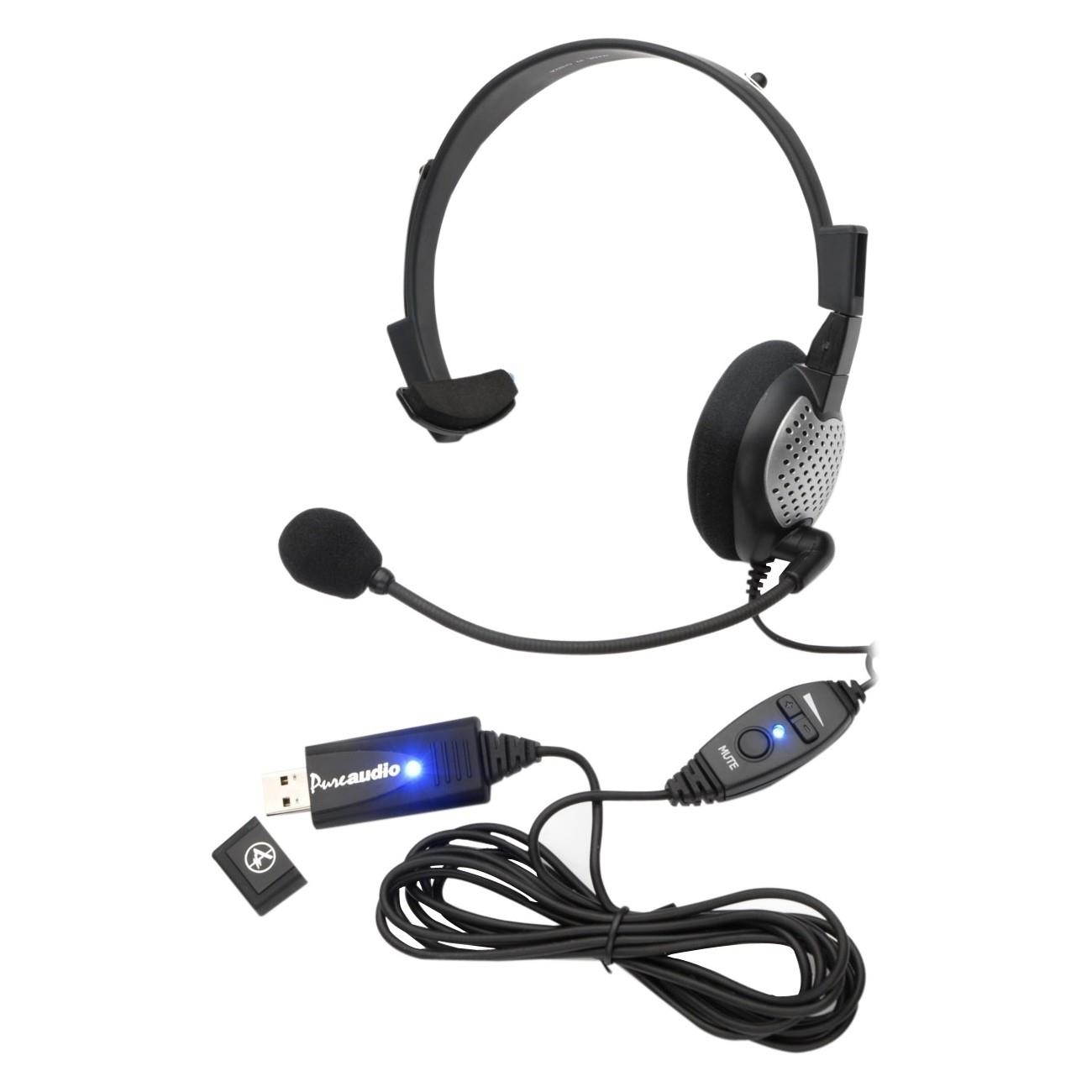 Cyber Acoustics Mono Headset and Boom Mic with PC Y-Adapter (AC-104)