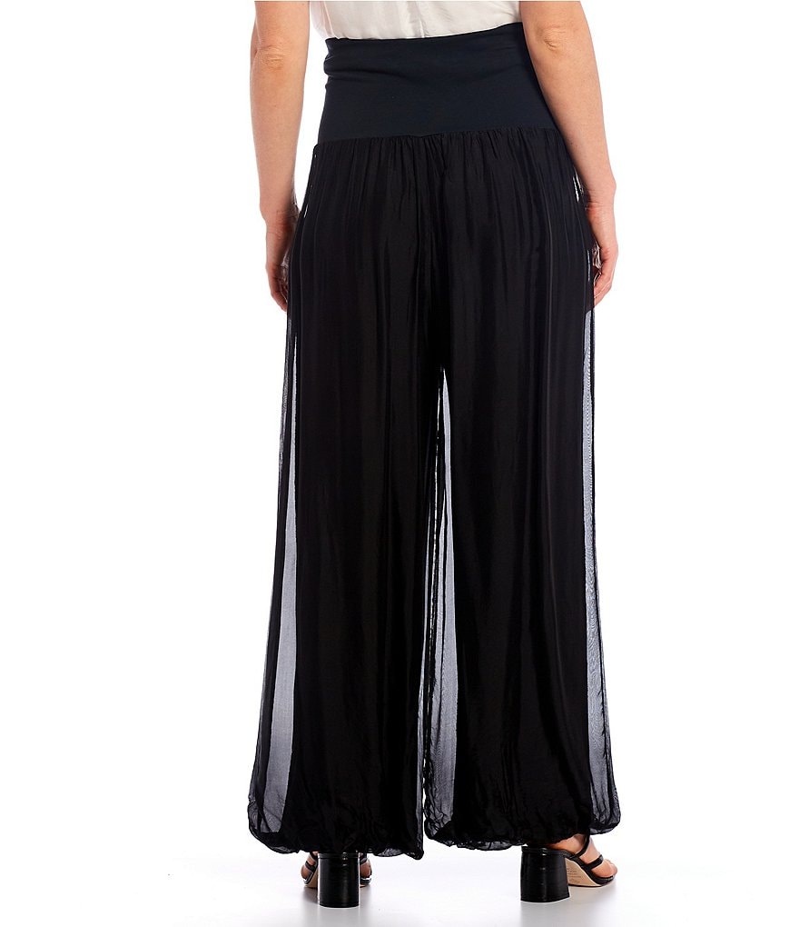 M Made in Italy Silk Blend Palazzo Pant