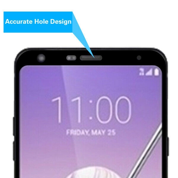 LG Stylo 5 - Full Coverage Tempered Glass Screen Protector/Black
