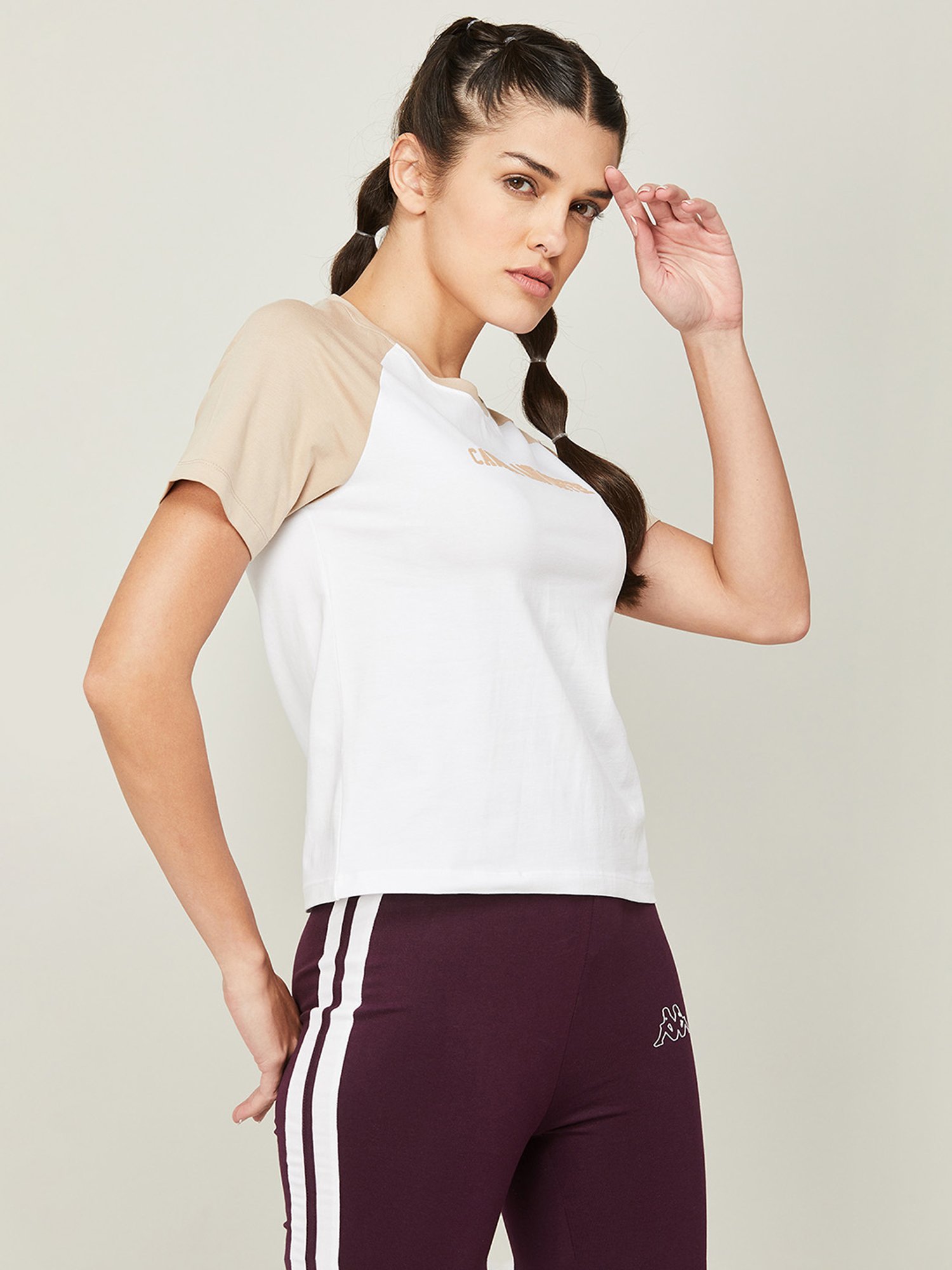 KAPPA White Regular Fit Sport T-Shirt