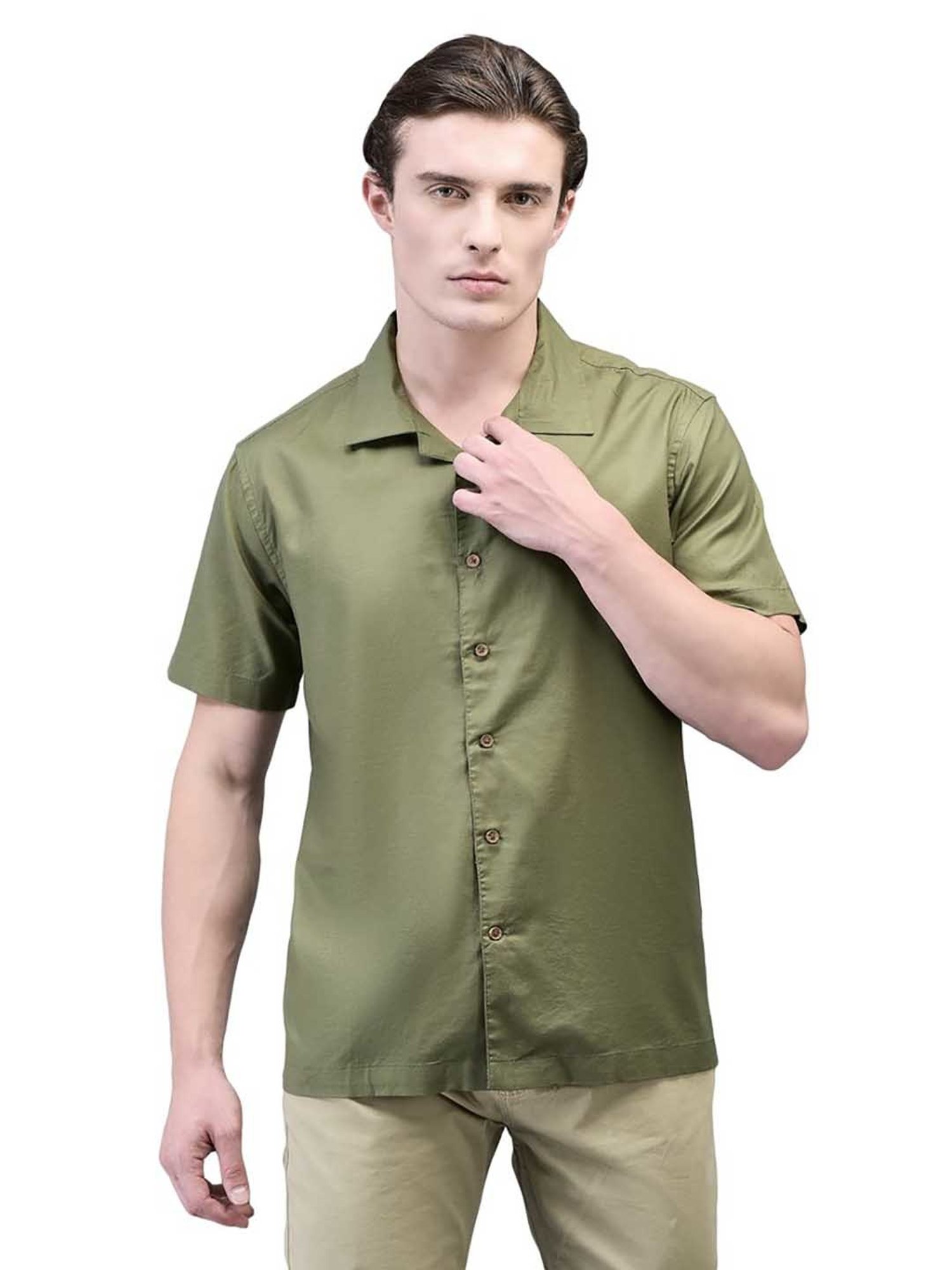 Woods Olive Regular Fit Shirt
