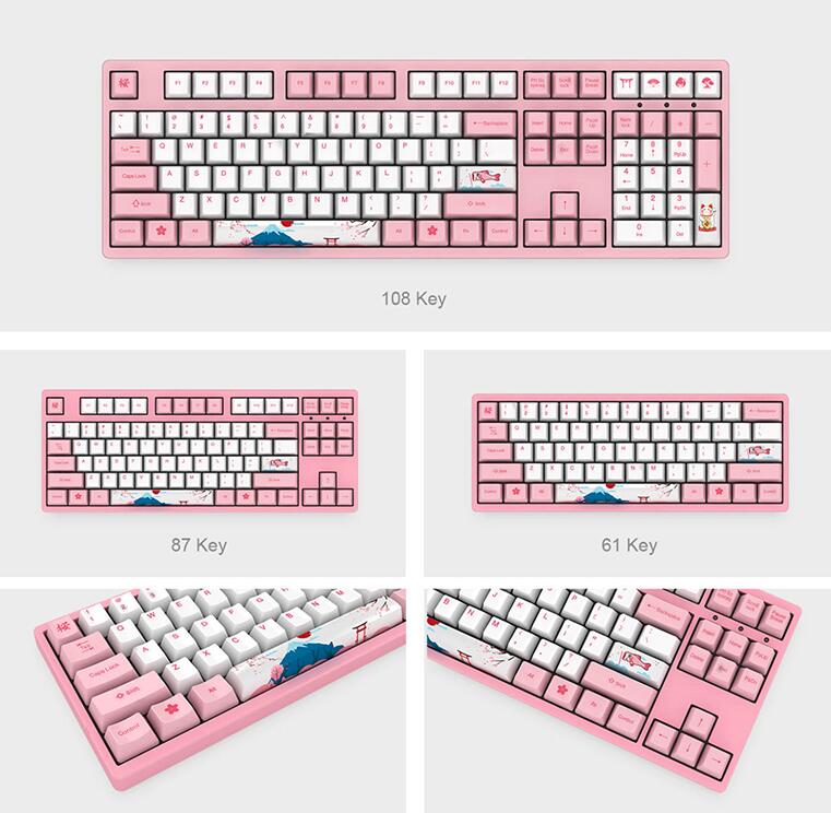 Akko Carbon Retro 158-Key ASA Profile PBT Double-Shot Full Keycap Set for Mechanical Keyboards with Collection Box