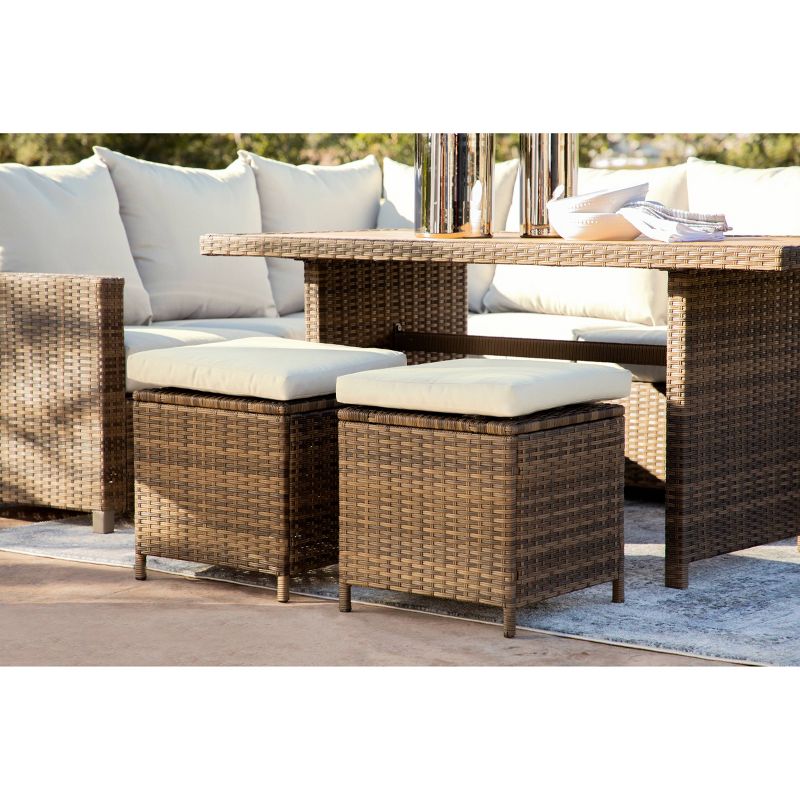Milano 5pc Outdoor Wicker Sofa Dining Set - Brown - Coaster