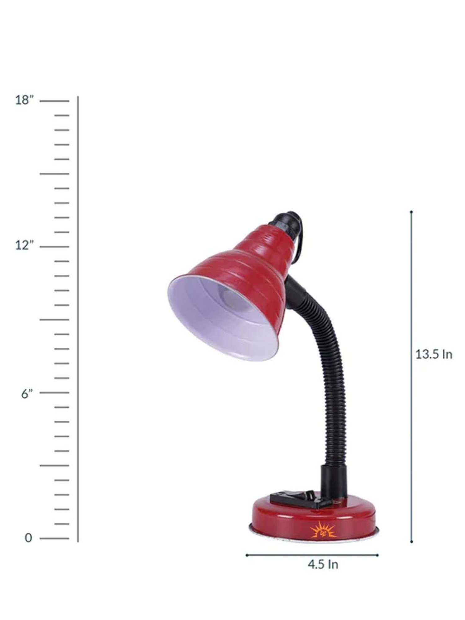 DecorativeRay Red PVC Study Table Lamp - Set of 1