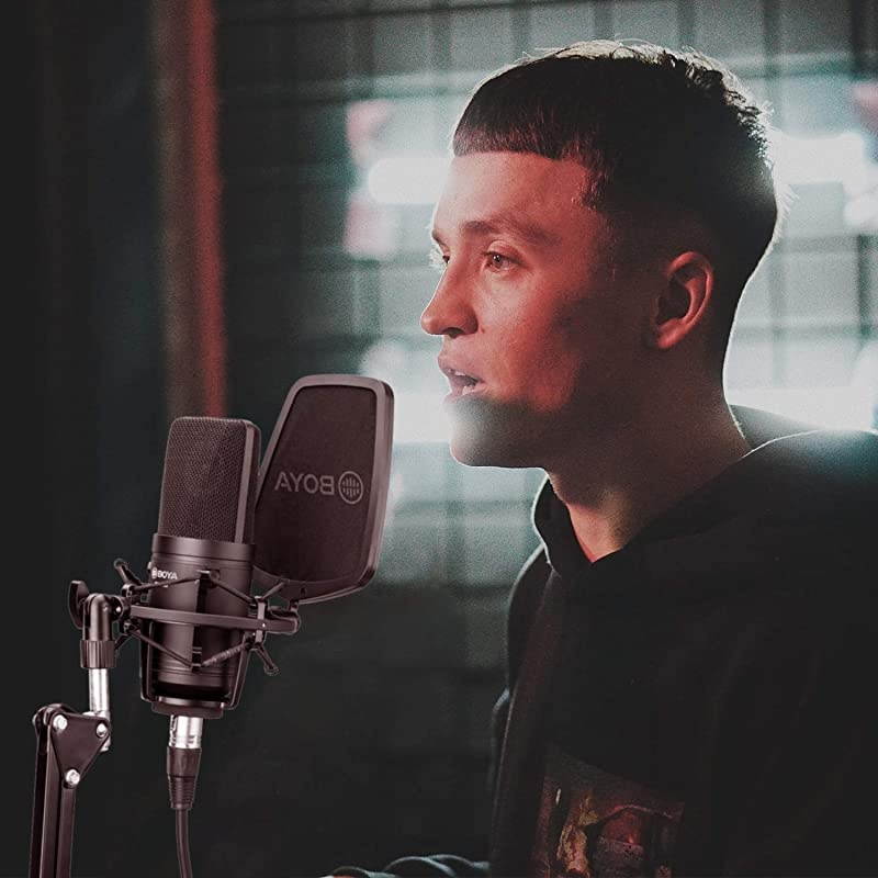 Large Diaphragm Cardioid Condenser Microphone Studio Sound Recording Microphone for Vocal Recording Singer Podcaster Home Audio YouTube Video