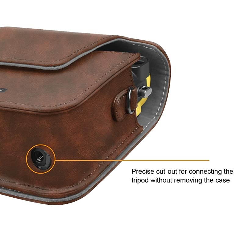 Protective Case for Fujifilm Instax Mini 70 Premium Vegan Leather Bag Cover for Fujifilm Instax Mini 70 Instant Film Camera with Removable Adjustable Strap Vintage Brown
