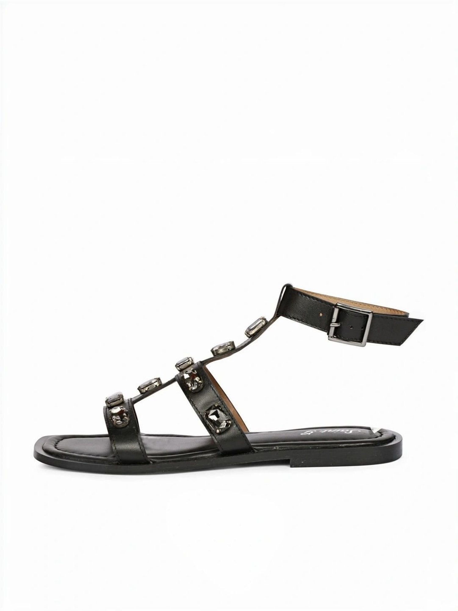Saint G Women's Black Ankle Strap Sandals