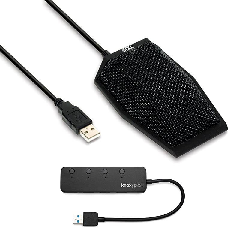 AC404 USBPowered Conferencing Microphone with 4Port 30 USB Hub Bundle 2 Items