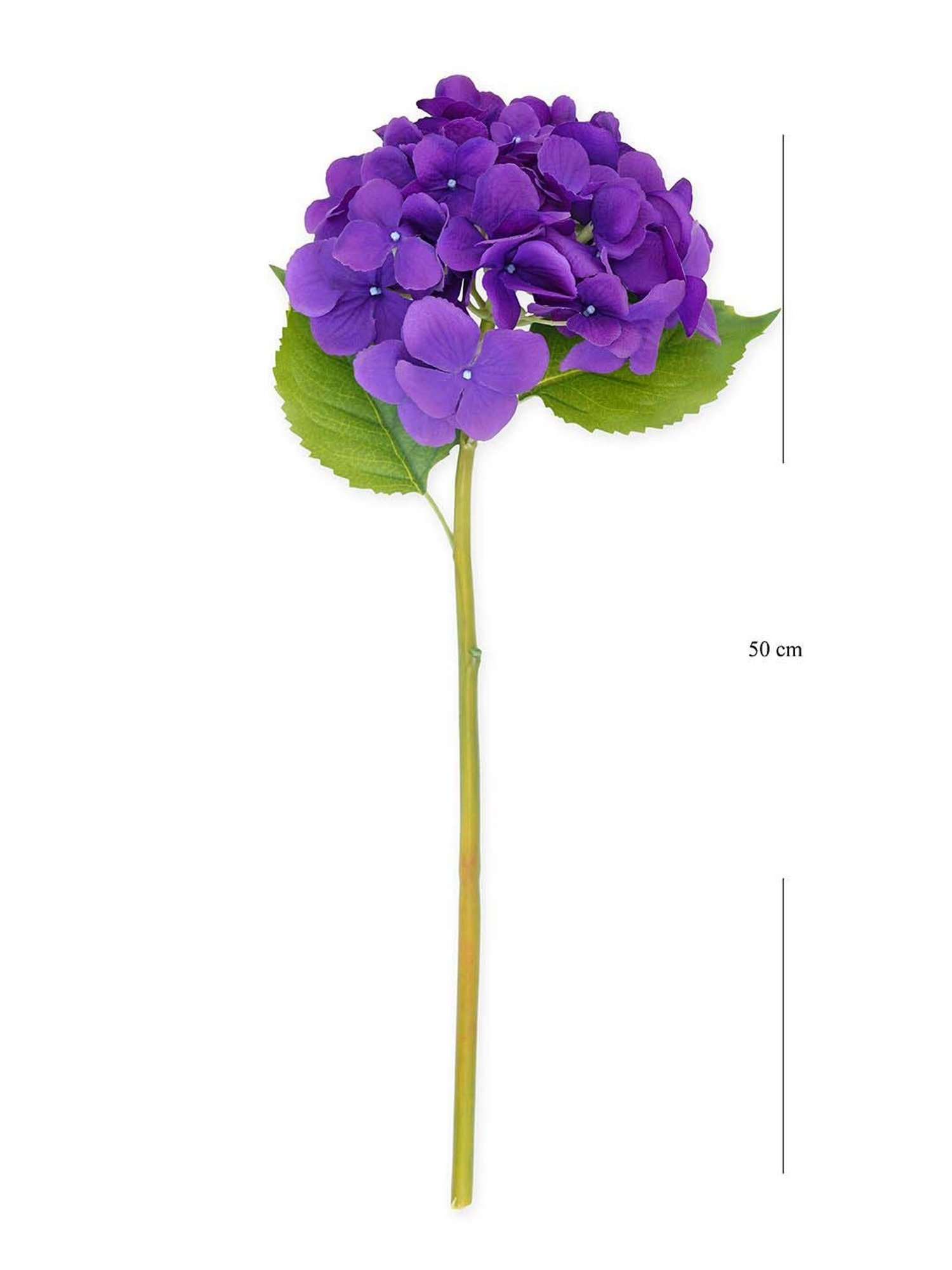 Pure Home and Living Purple Plastic Hydrangea Faux Single Flower Stem