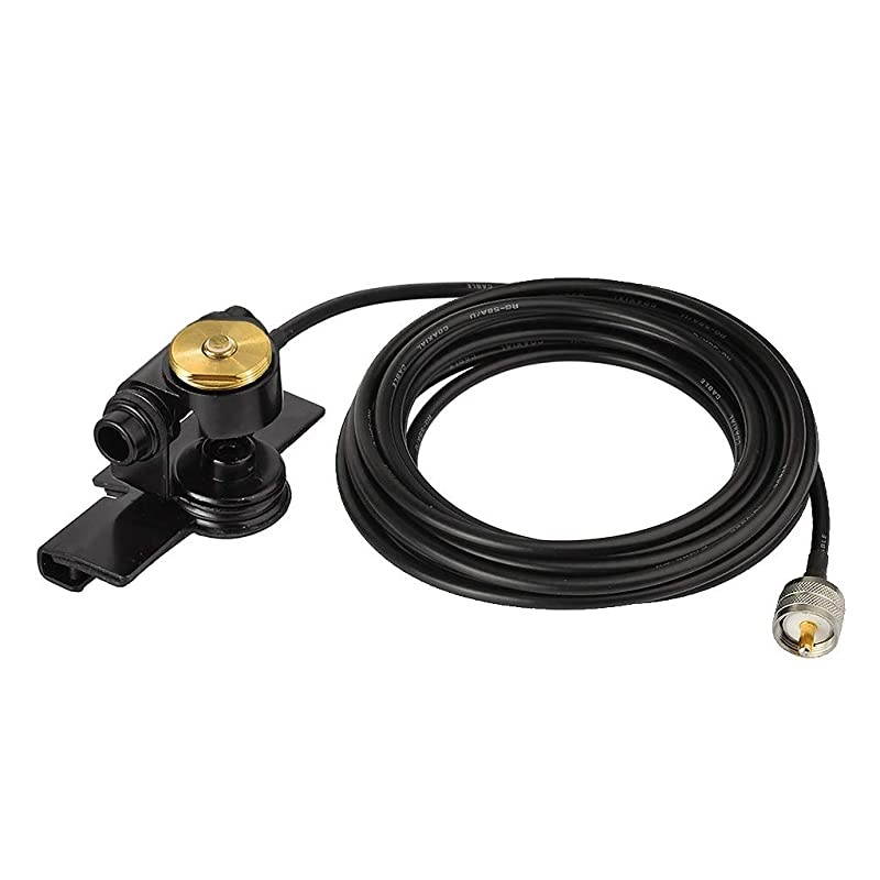 Vehicle CB Radio Antenna NMO Mount Fix Bracket Lip Mount with UHF PL259 Male Connector 5m165 feet RG58U Cable for Car Truck SUV CB Radio Amateur Radio Mobile Transceiver Ham Radio Antenna